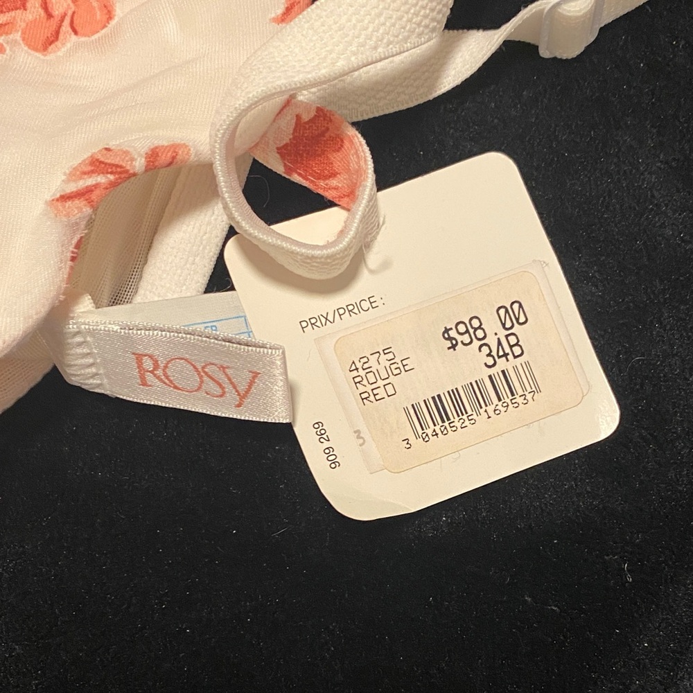 Vintage Rosy Floral Sheer Mesh Bodysuit | 34B NWT | Deadstock French Lingerie - Picture 3 of 16